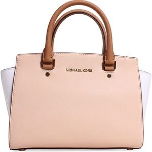 Michael Kors Selma Saffiano Crossbody Cream/White
